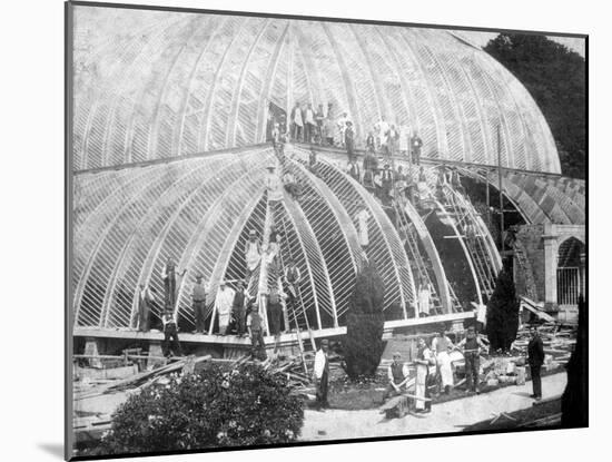 Making repairs to the Great Conservatory at Chatsworth, Derbyshire, late 19th century-Unknown-Mounted Photographic Print