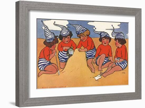 Making Sandcastles on the Beach-Hilda Dix Sandford-Framed Art Print