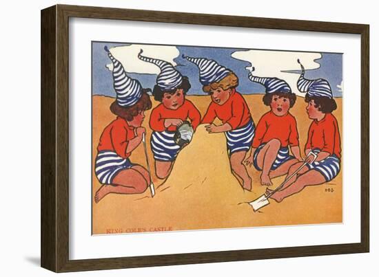 Making Sandcastles on the Beach-Hilda Dix Sandford-Framed Art Print