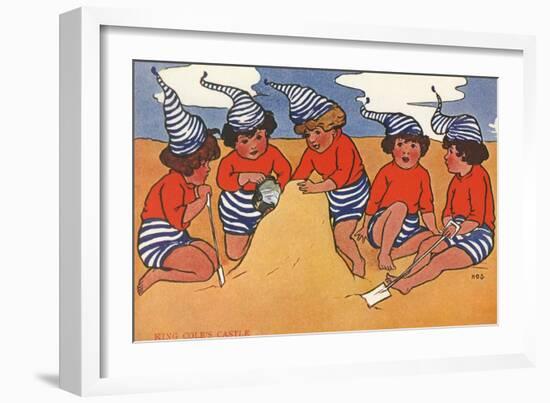 Making Sandcastles on the Beach-Hilda Dix Sandford-Framed Art Print