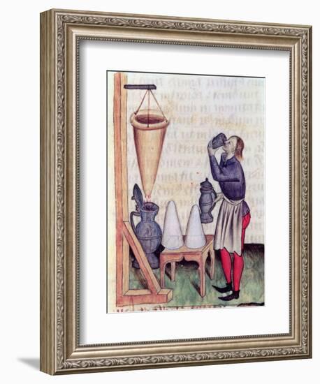 Making Sugar Syrup, from "Tractatus de Herbis" by Dioscorides-null-Framed Giclee Print