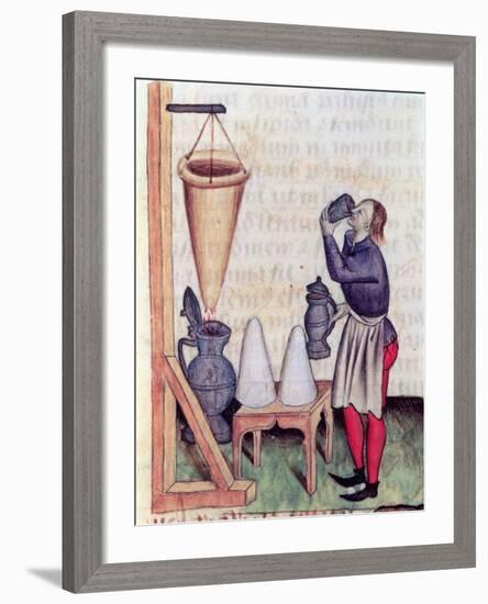 Making Sugar Syrup, from "Tractatus de Herbis" by Dioscorides-null-Framed Giclee Print
