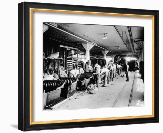 Making the Bodies for Model T Fords, 1915-null-Framed Photographic Print