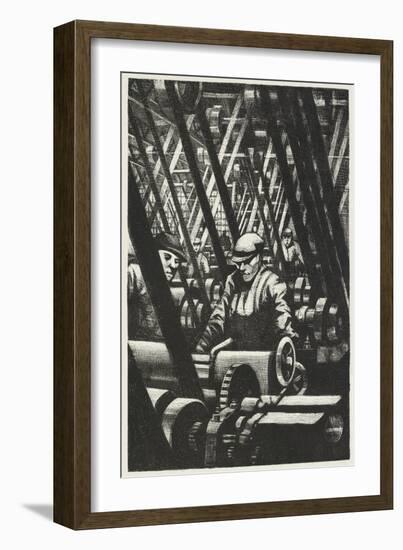 Making the Engine, 1917 (Litho)-Christopher Richard Wynne Nevinson-Framed Giclee Print