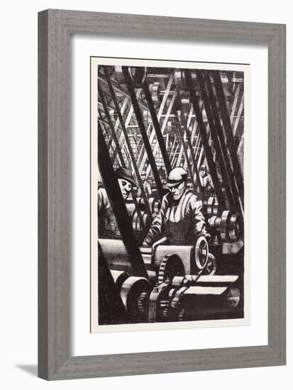 Making the Engine, 1917 (Lithograph)-Christopher Richard Wynne Nevinson-Framed Giclee Print