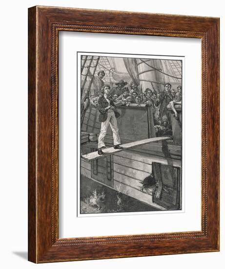 Making Their Captives Walk the Plank is a Favourite Pastime of Pirates-Alfred Pearse-Framed Art Print