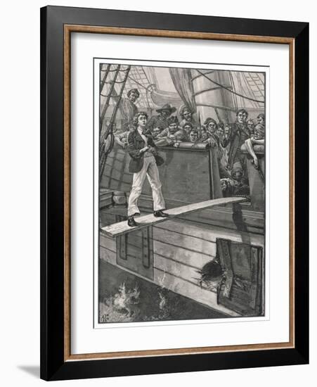 Making Their Captives Walk the Plank is a Favourite Pastime of Pirates-Alfred Pearse-Framed Art Print