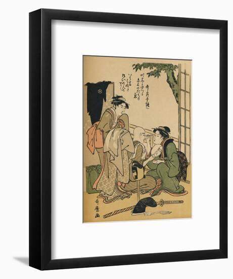 'Making Up For The Stage', c1780-Kitagawa Utamaro-Framed Giclee Print