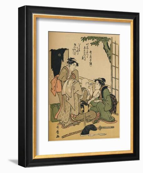 'Making Up For The Stage', c1780-Kitagawa Utamaro-Framed Giclee Print