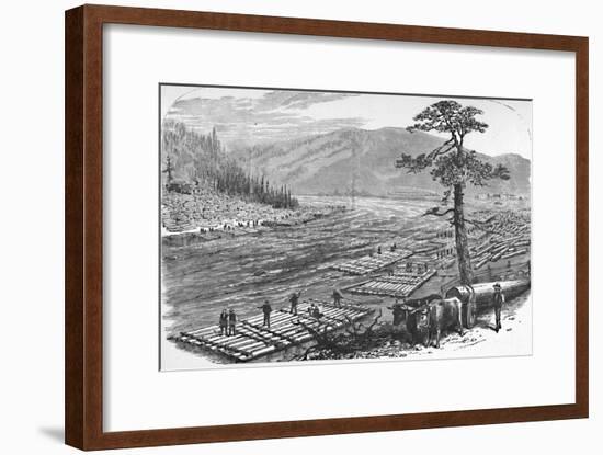 'Making Up Rafts on the Susquehanna River. A Scene on the Line of the Erie Railroad', 1883-Unknown-Framed Giclee Print