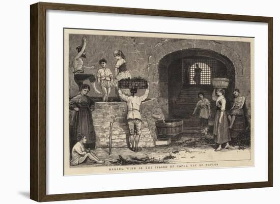 Making Wine in the Island of Capri, Bay of Naples-null-Framed Giclee Print