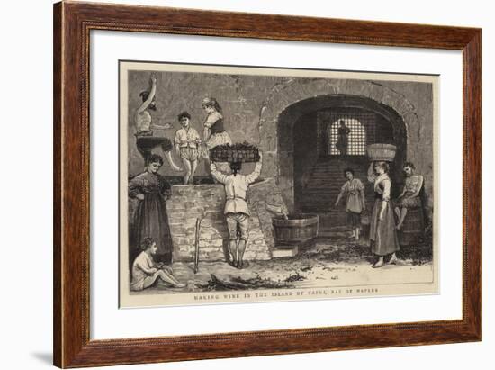 Making Wine in the Island of Capri, Bay of Naples-null-Framed Giclee Print