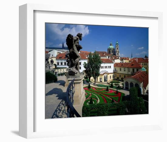 Mala strana Baroque garden, Prague, Central Bohemia, Czech Republic-null-Framed Art Print