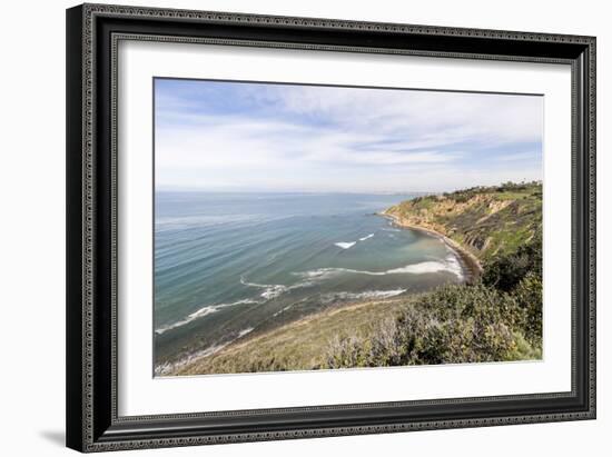 Malaga Cove, Los Angeles County CA, USA: View Over "Bluff Cove" With The City Of Los Angeles Bkgd-Axel Brunst-Framed Photographic Print