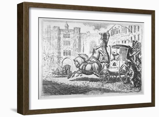 Malagrida Driving Post, 1792-James Gillray-Framed Giclee Print