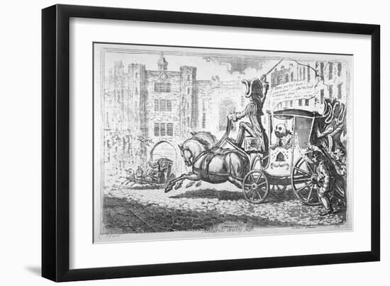 Malagrida Driving Post, 1792-James Gillray-Framed Giclee Print