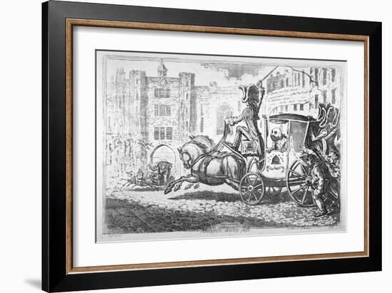 Malagrida Driving Post, 1792-James Gillray-Framed Giclee Print