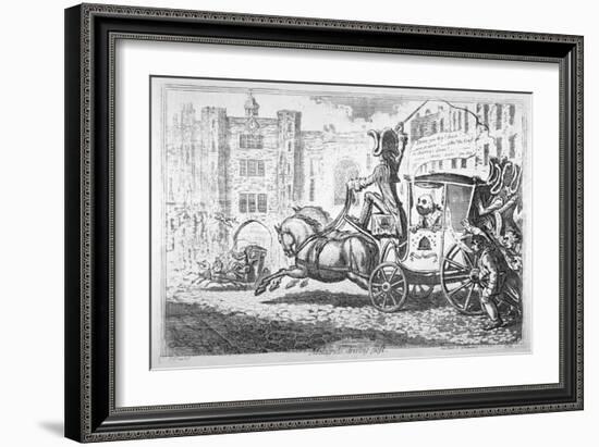 Malagrida Driving Post, 1792-James Gillray-Framed Giclee Print