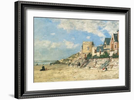 Malakoff Tower and the Shore at Trouville-Eugène Boudin-Framed Giclee Print