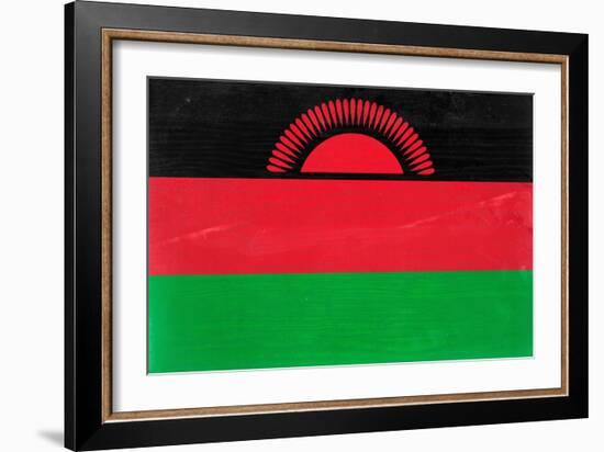 Malawi Flag Design with Wood Patterning - Flags of the World Series-Philippe Hugonnard-Framed Art Print