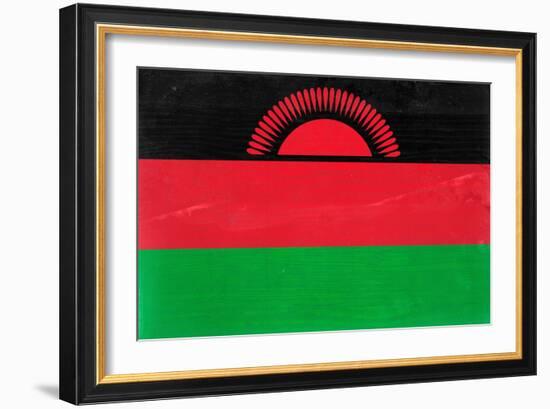 Malawi Flag Design with Wood Patterning - Flags of the World Series-Philippe Hugonnard-Framed Art Print