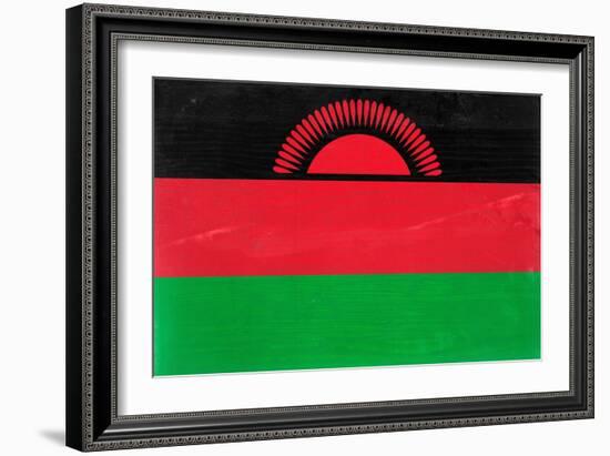 Malawi Flag Design with Wood Patterning - Flags of the World Series-Philippe Hugonnard-Framed Premium Giclee Print