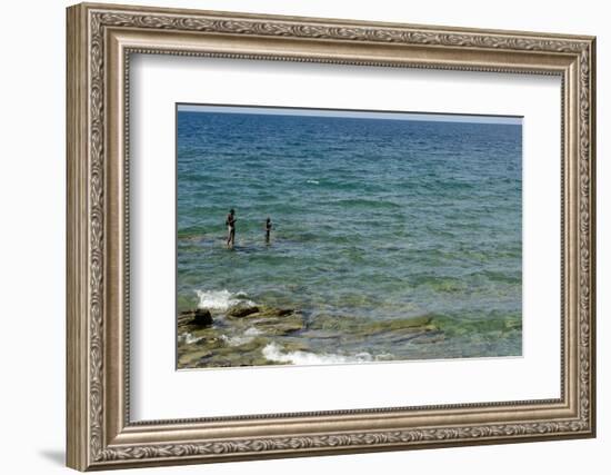 Malawi, Nkhata Bay, People Fishing in the Lake Malawi-Anthony Asael-Framed Photographic Print