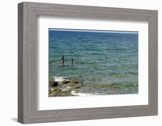 Malawi, Nkhata Bay, People Fishing in the Lake Malawi-Anthony Asael-Framed Photographic Print