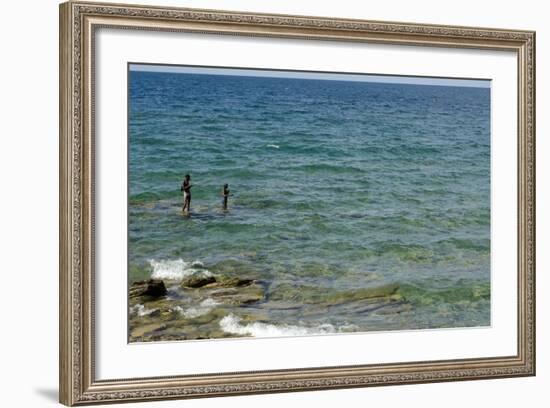 Malawi, Nkhata Bay, People Fishing in the Lake Malawi-Anthony Asael-Framed Photographic Print