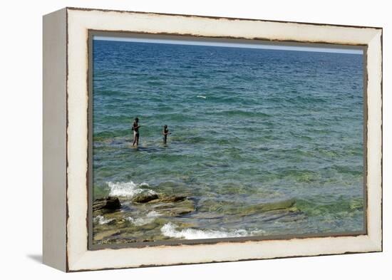 Malawi, Nkhata Bay, People Fishing in the Lake Malawi-Anthony Asael-Framed Premier Image Canvas