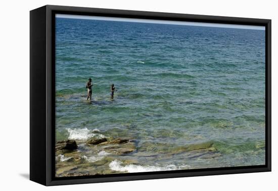 Malawi, Nkhata Bay, People Fishing in the Lake Malawi-Anthony Asael-Framed Premier Image Canvas