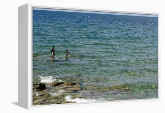 Malawi, Nkhata Bay, People Fishing in the Lake Malawi-Anthony Asael-Framed Premier Image Canvas