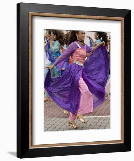 Malay Dancer Wearing Traditional Dress at Celebrations of Kuala Lumpur City Day Commemoration-Richard Nebesky-Framed Photographic Print