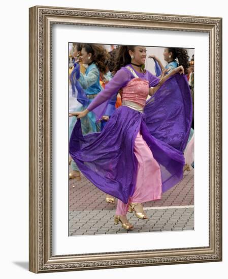 Malay Dancer Wearing Traditional Dress at Celebrations of Kuala Lumpur City Day Commemoration-Richard Nebesky-Framed Photographic Print