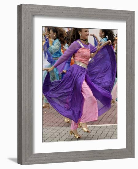 Malay Dancer Wearing Traditional Dress at Celebrations of Kuala Lumpur City Day Commemoration-Richard Nebesky-Framed Photographic Print