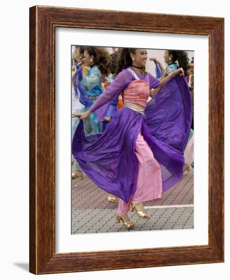 Malay Dancer Wearing Traditional Dress at Celebrations of Kuala Lumpur City Day Commemoration-Richard Nebesky-Framed Photographic Print