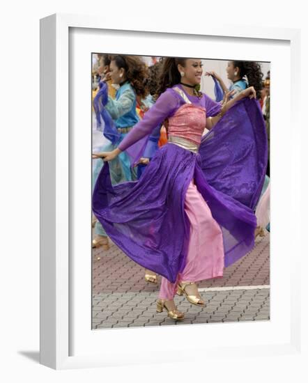 Malay Dancer Wearing Traditional Dress at Celebrations of Kuala Lumpur City Day Commemoration-Richard Nebesky-Framed Photographic Print