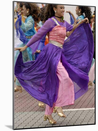 Malay Dancer Wearing Traditional Dress at Celebrations of Kuala Lumpur City Day Commemoration-Richard Nebesky-Mounted Photographic Print