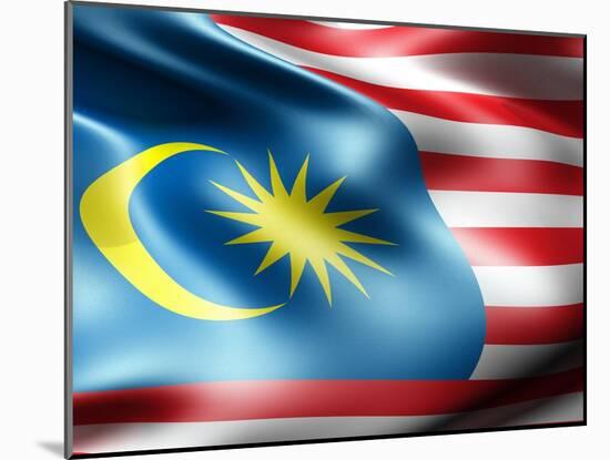 Malaysia Country Flag 3D Illustration-pling-Mounted Art Print