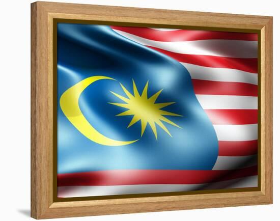 Malaysia Country Flag 3D Illustration-pling-Framed Stretched Canvas