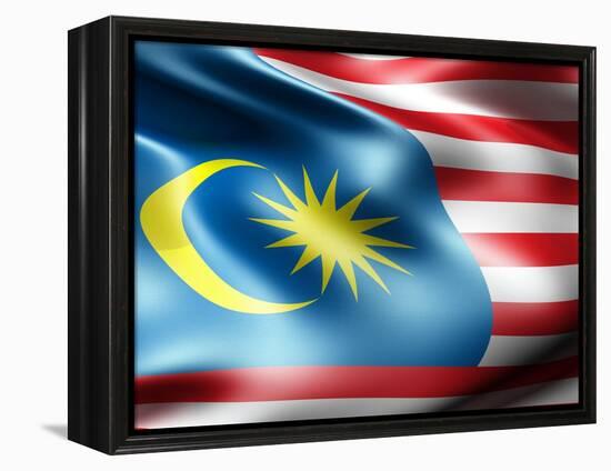 Malaysia Country Flag 3D Illustration-pling-Framed Stretched Canvas