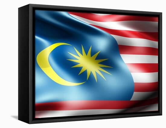 Malaysia Country Flag 3D Illustration-pling-Framed Stretched Canvas