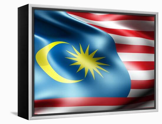 Malaysia Country Flag 3D Illustration-pling-Framed Stretched Canvas