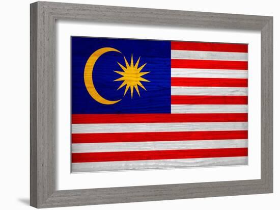 Malaysia Flag Design with Wood Patterning - Flags of the World Series-Philippe Hugonnard-Framed Art Print