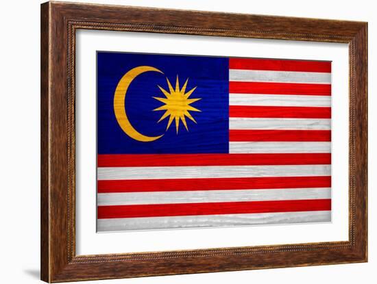 Malaysia Flag Design with Wood Patterning - Flags of the World Series-Philippe Hugonnard-Framed Art Print