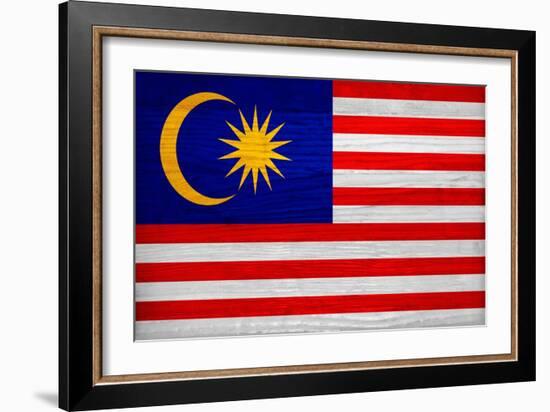 Malaysia Flag Design with Wood Patterning - Flags of the World Series-Philippe Hugonnard-Framed Art Print