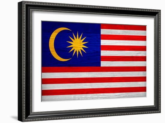 Malaysia Flag Design with Wood Patterning - Flags of the World Series-Philippe Hugonnard-Framed Art Print