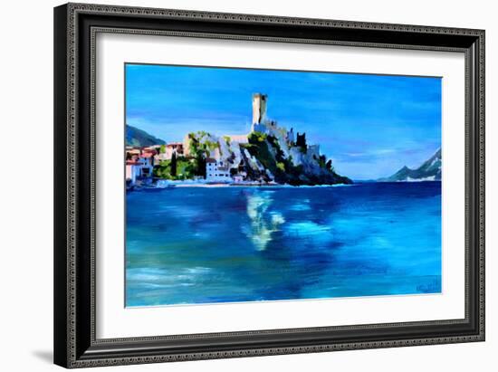 Malcesine with Castello Scaligero-Markus Bleichner-Framed Art Print