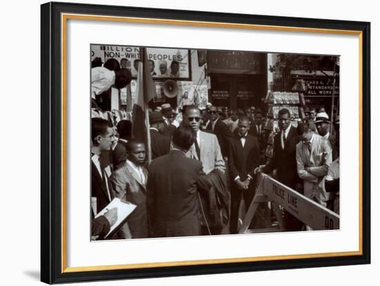 Malcom X, Gabe Pressman and Louis Farrahkan-Klytus Smith-Framed Art Print