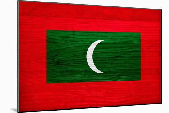 Maldives Flag Design with Wood Patterning - Flags of the World Series-Philippe Hugonnard-Mounted Art Print